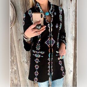 Ursime Southwestern Fleece Tunic Jacket size XL